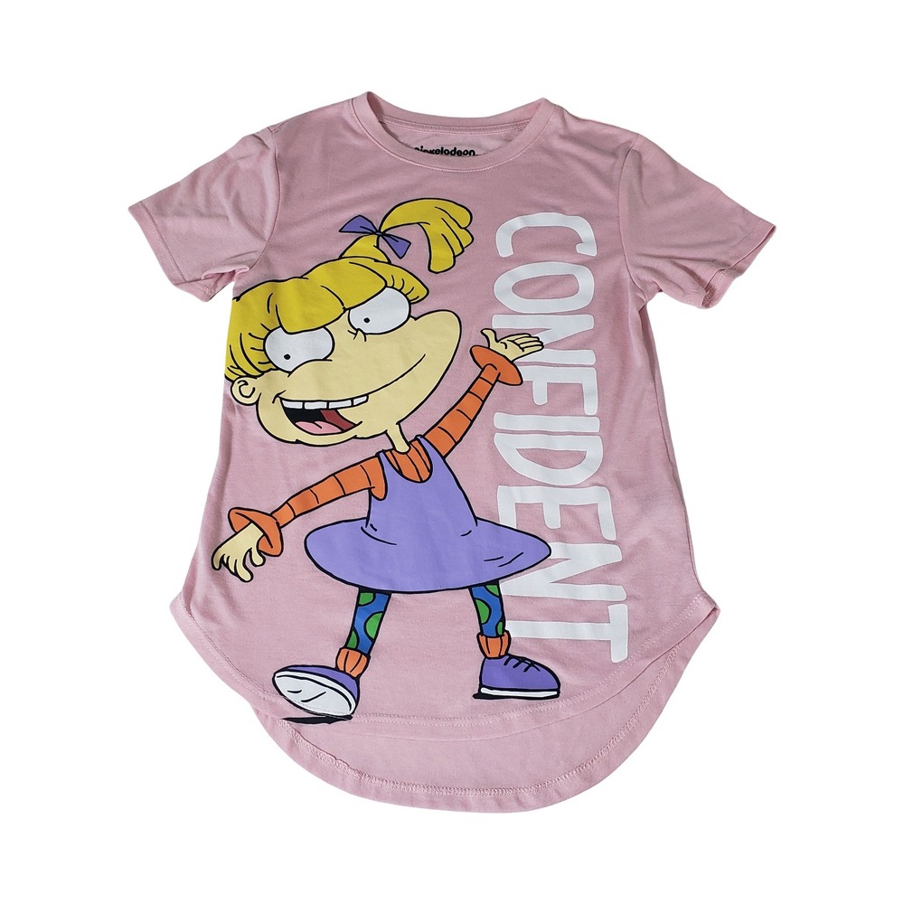 Nickelodeon Rugrats Angelica Pickles Confident Pink High Low Graphic Tee XS